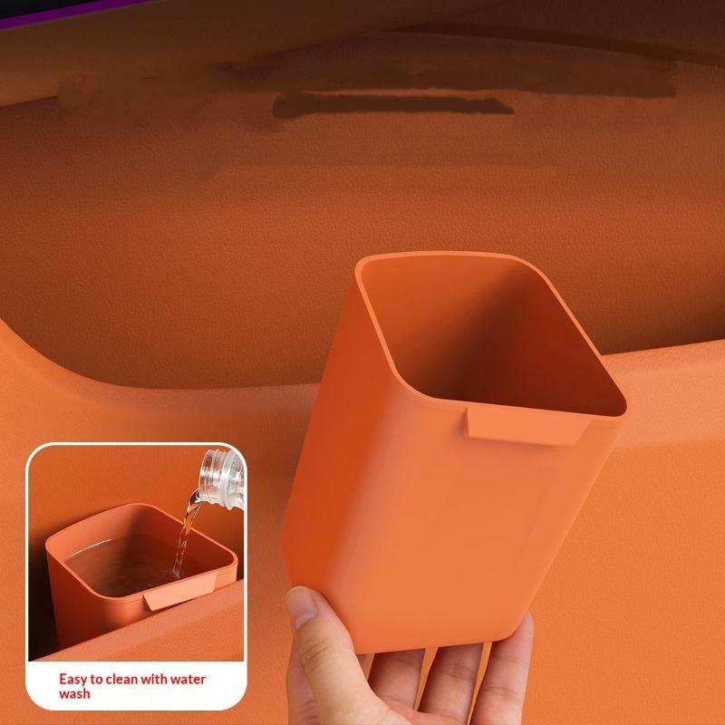 New Silicone Car Door Cup Hold - Waterproof Car Trash Can With Lid recension och pris
