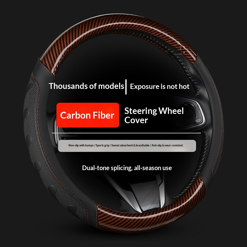 For Mercedes Benz Cars Carbon  - Car Steering Wheel Cover Anti Slip Breathable recension och pris