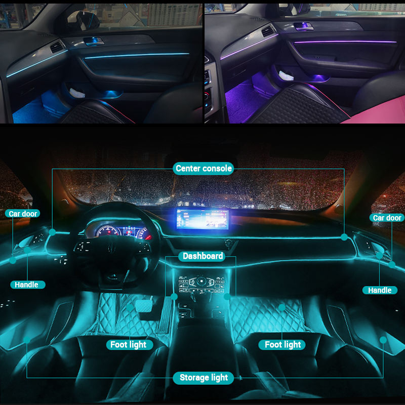 LED Car Foot Ambient Light 26  - Led Ambient Interior Car Lights App Control recension och pris