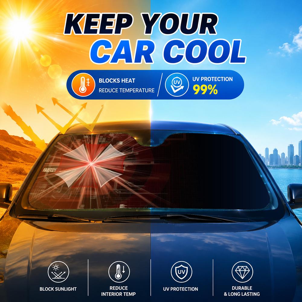 Horror Movie Umbrella Sun Viso - Car Sunshade Windshield Umbrella Foldable recension och pris